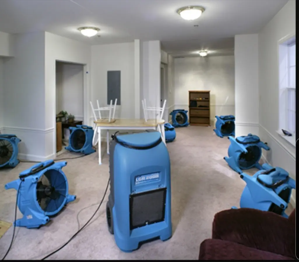 Air movers and dehumidifier setup for Water Extraction & Removal in EspaÃ±ola